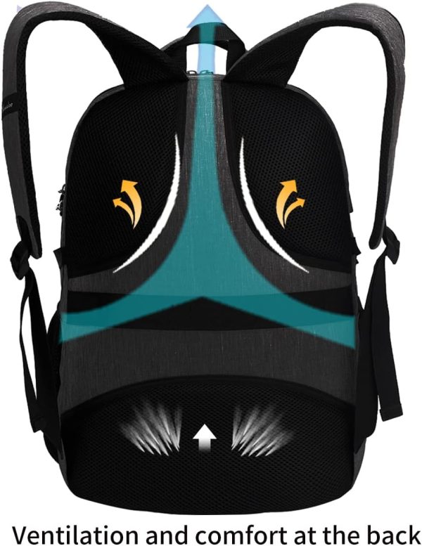SHRRADOO Anti Theft Laptop Backpack Travel Backpacks with usb Charging Port for Women Men High School College Backpack Computer Bag Fits 17 Inch Laptop,Grey - Image 7