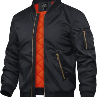 Men's Jackets-Bomber Jacket Fall Winter Warm Windbreaker Full Zip Casual Padded Coats